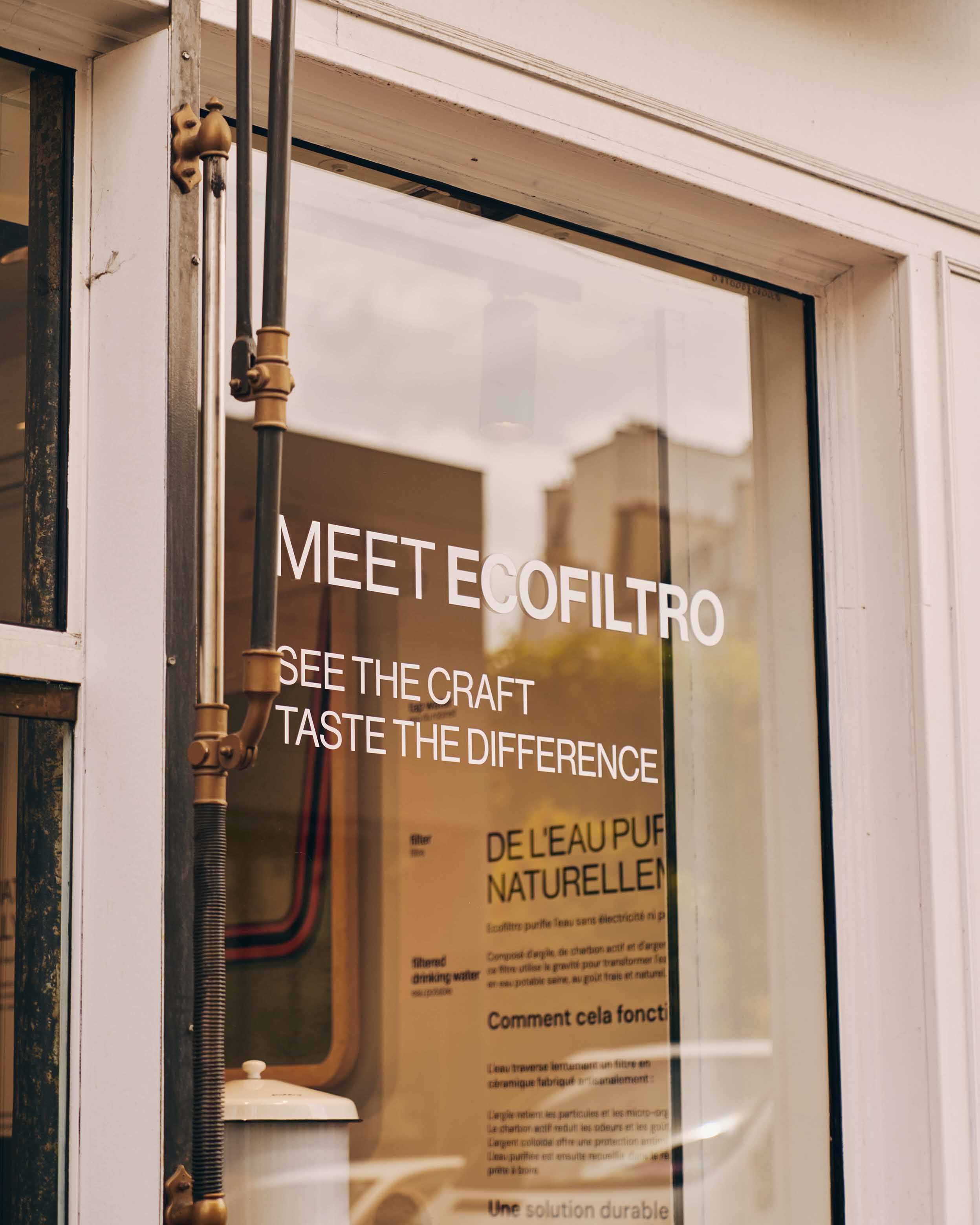 Window text: Meet Ecofiltro, Taste the Difference.