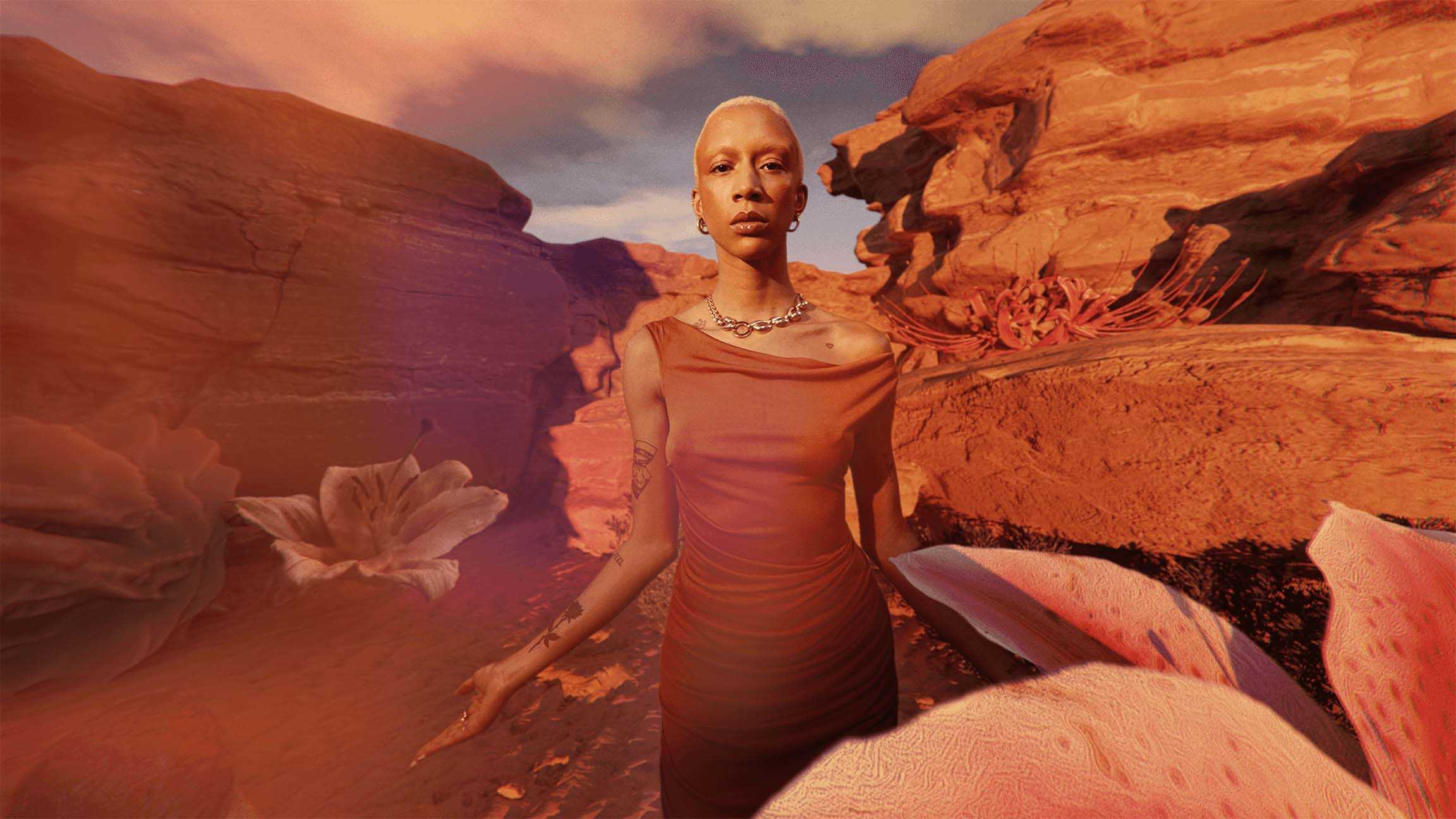 Mannequin dans un canyon 3D pour la campagne ONIRICA d'Alter par The Sun Project.